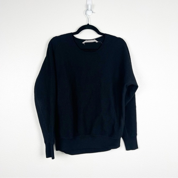 Athleta‎ Waffle Knit Sweater Black Sz S - Picture 1 of 6